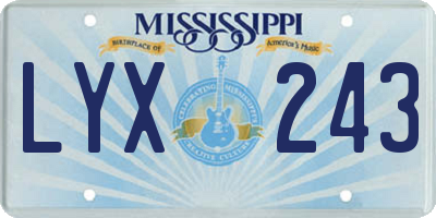 MS license plate LYX243