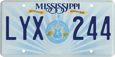 MS license plate LYX244