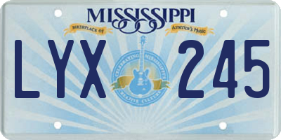 MS license plate LYX245
