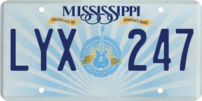MS license plate LYX247