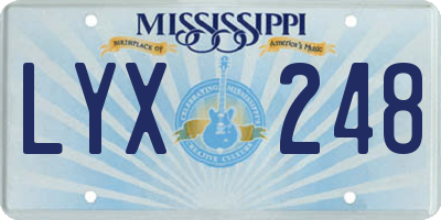 MS license plate LYX248