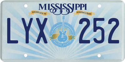MS license plate LYX252