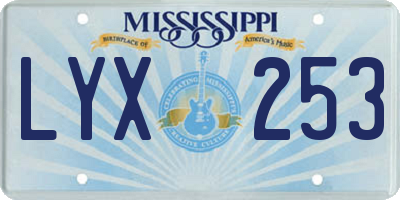 MS license plate LYX253