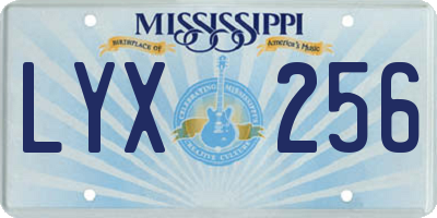 MS license plate LYX256