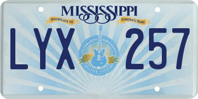 MS license plate LYX257
