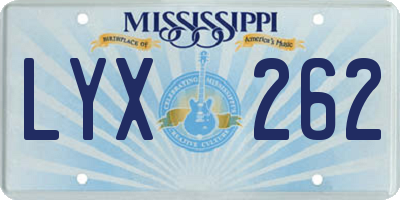 MS license plate LYX262