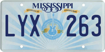 MS license plate LYX263