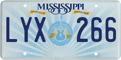 MS license plate LYX266