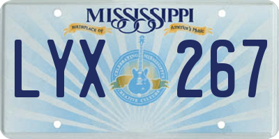 MS license plate LYX267
