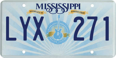 MS license plate LYX271