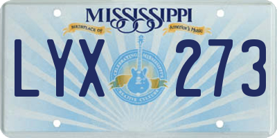 MS license plate LYX273