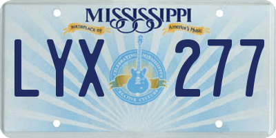 MS license plate LYX277
