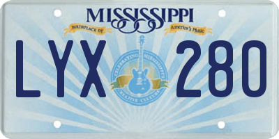 MS license plate LYX280