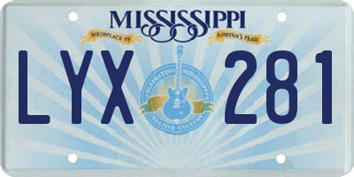 MS license plate LYX281