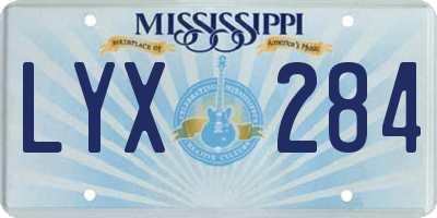 MS license plate LYX284