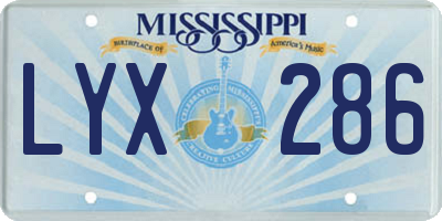 MS license plate LYX286