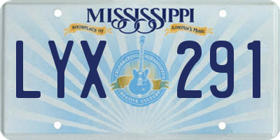 MS license plate LYX291