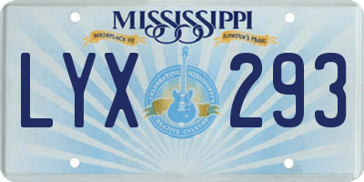 MS license plate LYX293