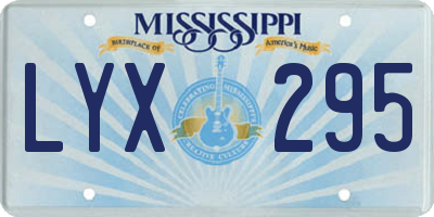 MS license plate LYX295