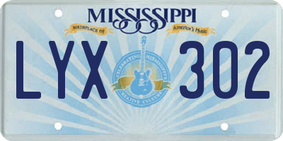 MS license plate LYX302