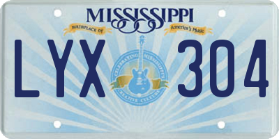 MS license plate LYX304