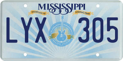 MS license plate LYX305