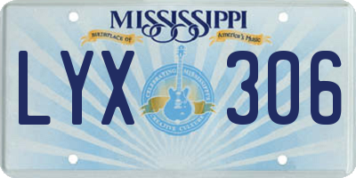MS license plate LYX306