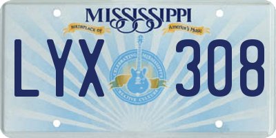 MS license plate LYX308