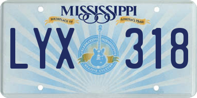 MS license plate LYX318