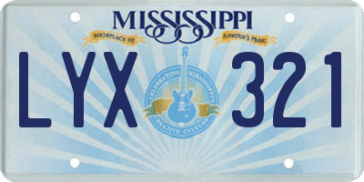 MS license plate LYX321