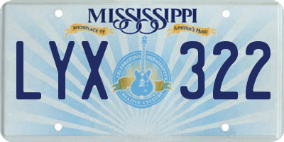 MS license plate LYX322