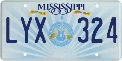 MS license plate LYX324