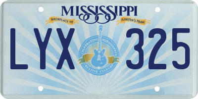 MS license plate LYX325