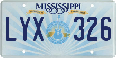 MS license plate LYX326