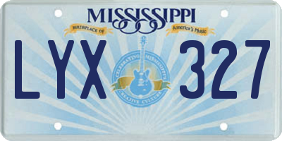 MS license plate LYX327