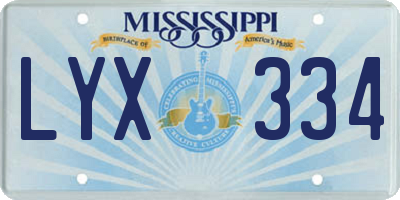 MS license plate LYX334