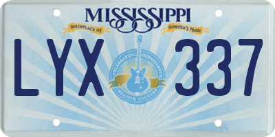 MS license plate LYX337