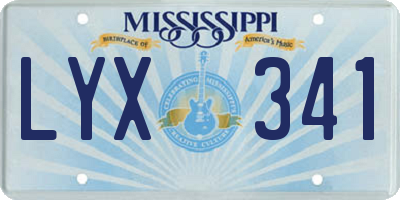 MS license plate LYX341