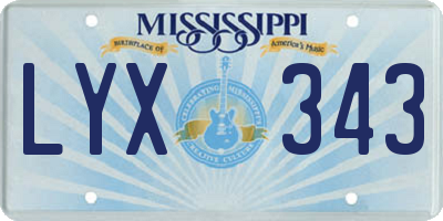 MS license plate LYX343