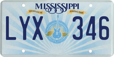 MS license plate LYX346