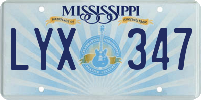 MS license plate LYX347