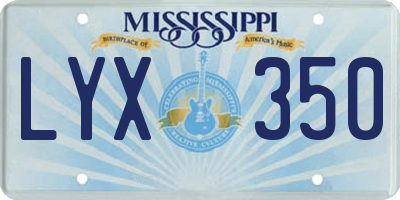 MS license plate LYX350