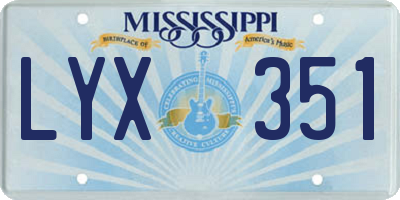 MS license plate LYX351