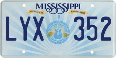 MS license plate LYX352