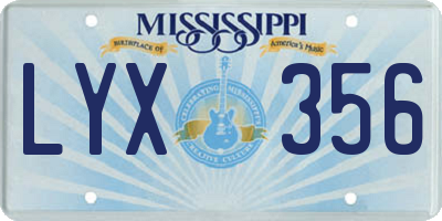 MS license plate LYX356
