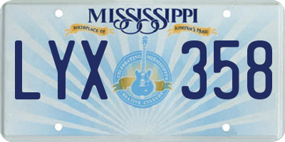 MS license plate LYX358