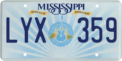 MS license plate LYX359