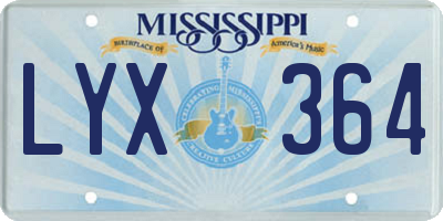 MS license plate LYX364