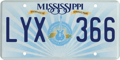 MS license plate LYX366