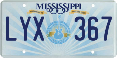 MS license plate LYX367